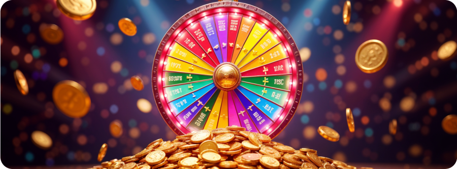 colorful wheel and coins Crazy Time