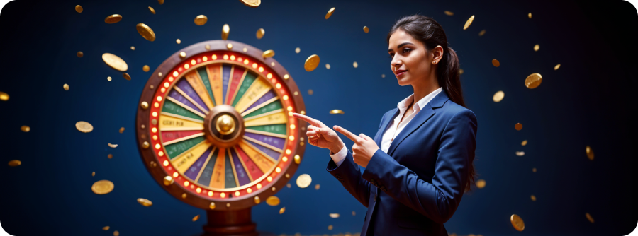 A woman with the wheel Crazy Time